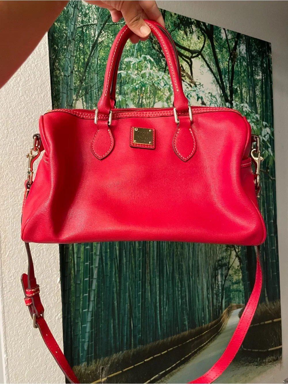 Dooney & Bourke cherry red Leather Satchel